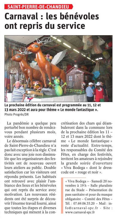 Article du Progrès du 20/09/2021