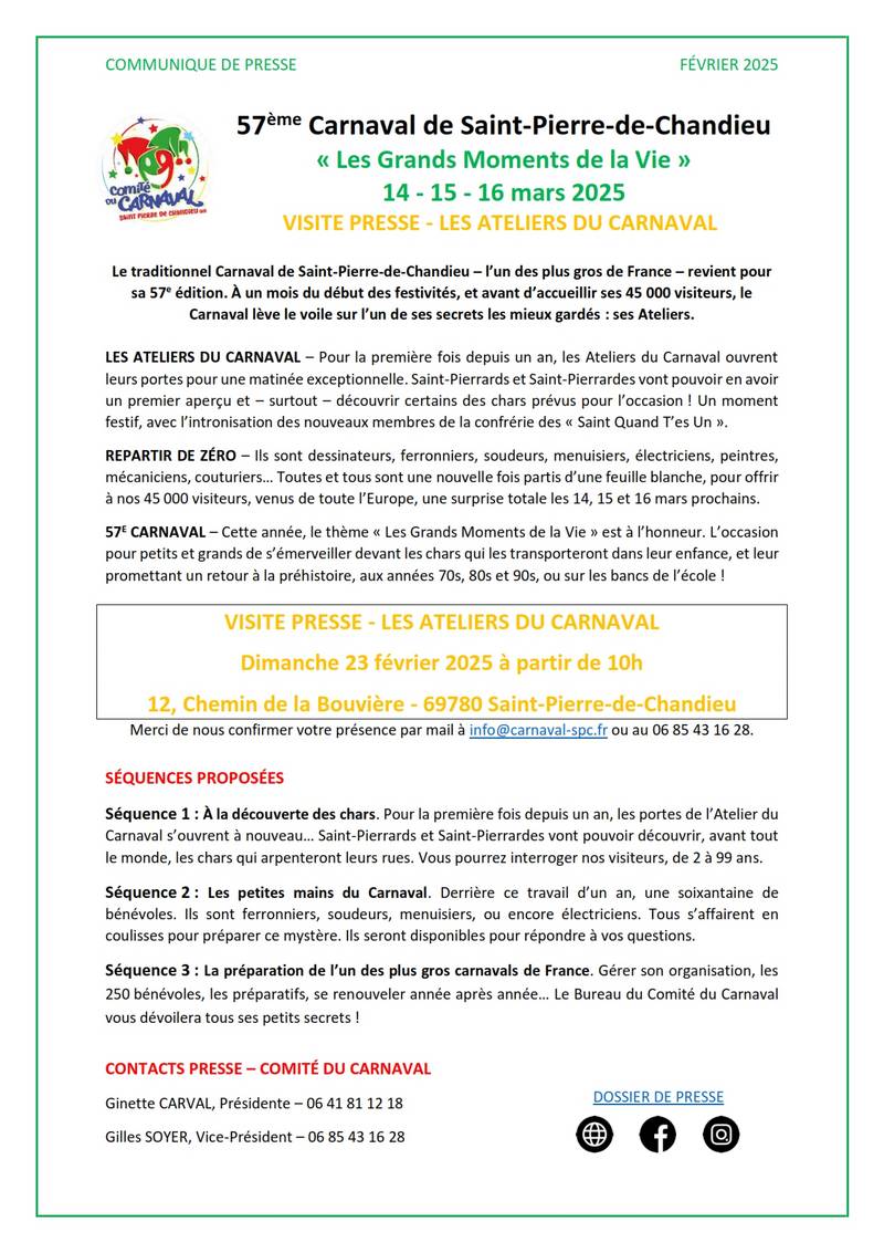 CP2 2024 Carnaval de Saint Pierre de Chandieu Février 2024