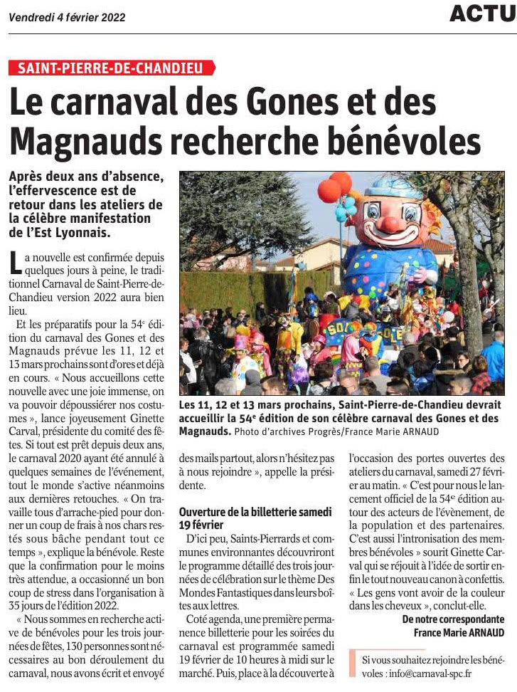220204 Le Progres carnaval benevoles
